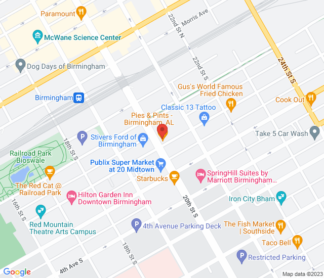 Pies & Pints map address